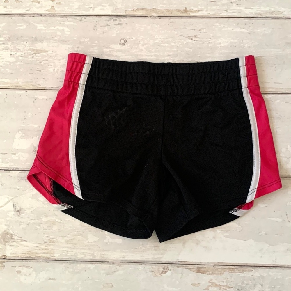 Danskin Now 6/6x Girls Athletic Sports Shorts Black Pink Kids Size 6 6x